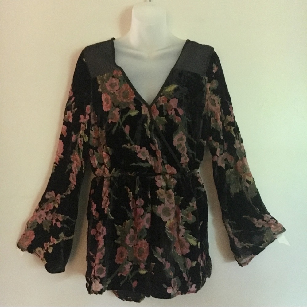 Band of Gypsies Burnout Velvet Romper